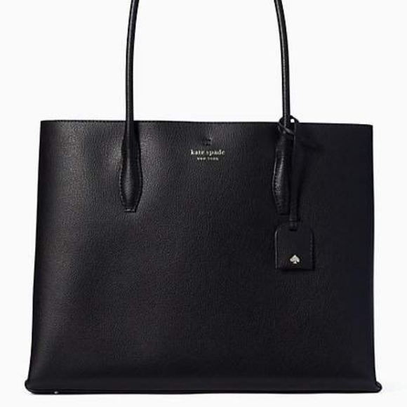 Kate Spade black Leather tote bag size Large New - Picture 4 of 9
